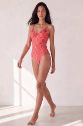 Maillot de bain imprimé orange Altea