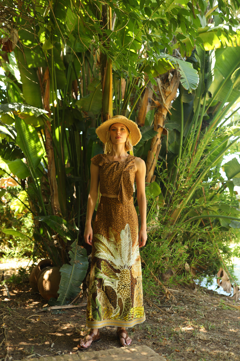 conjunto-top-de-vestir-falda-aguada-lino-algodón-invitada-boda-tropical-leopardo