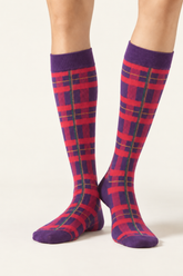 Calcetines Cuadros Morado