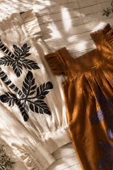 Kaftan Palmera Mostaza niña