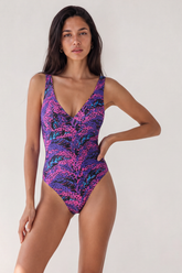 Maillot de bain imprimé violet Ivette