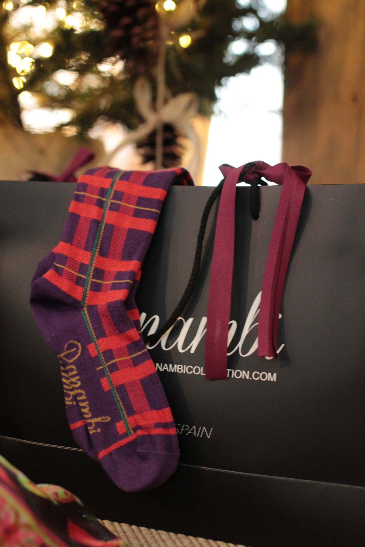 Calcetines Cuadros Morado