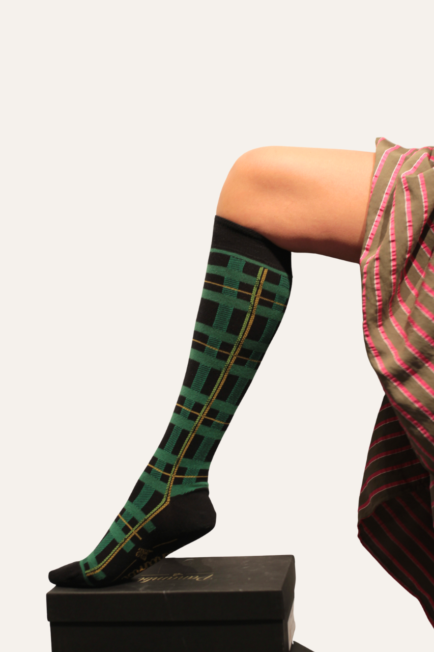 Calcetín Cuadros Verde