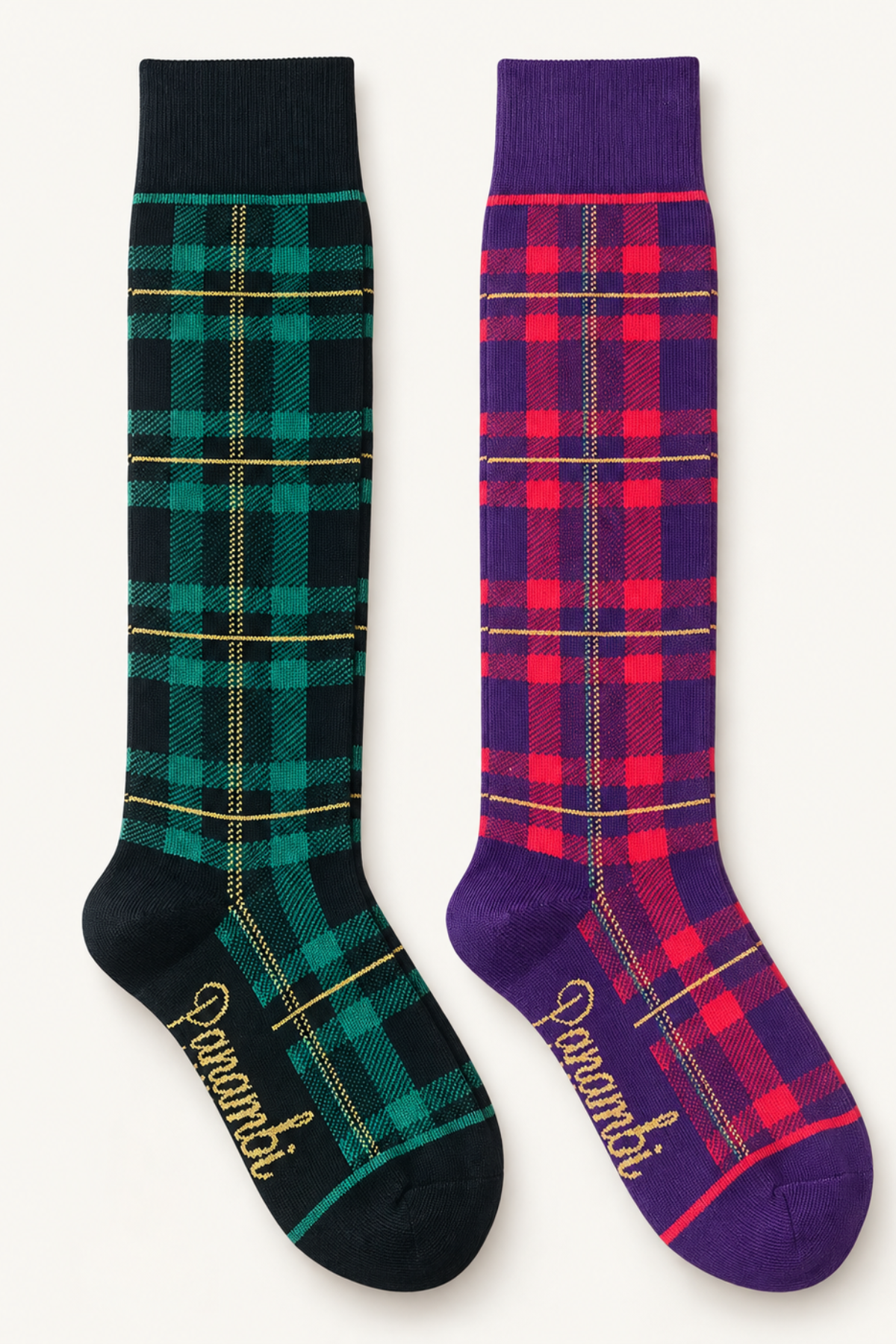 Lot de deux paires de chaussettes à carreaux