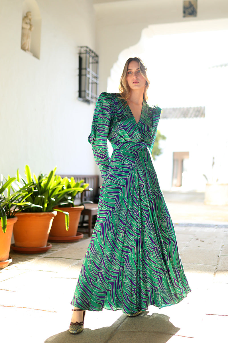 Vestido Elora morado verde