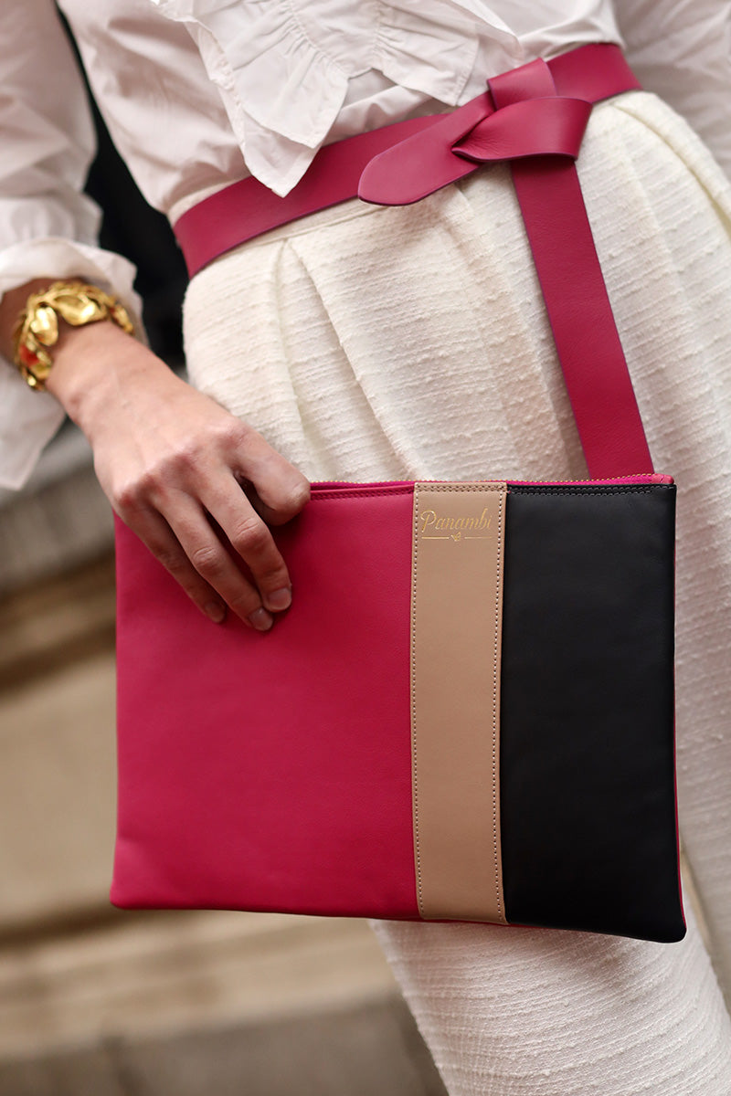 Cartera Artemis Tricolor Fucsia