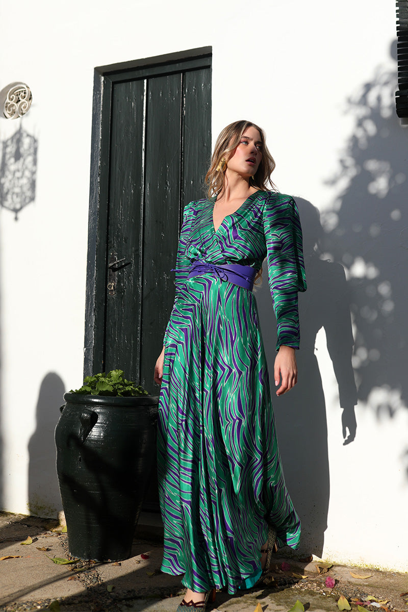 Vestido Elora morado verde